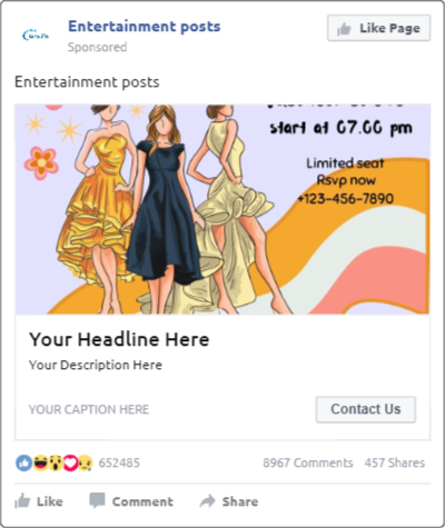 Entertainment Facebook posts for businesses. Catchy facebook posts