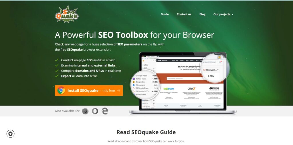 An easy-to-use browser extension that provides you with detailed information on any website’s SEO performance.